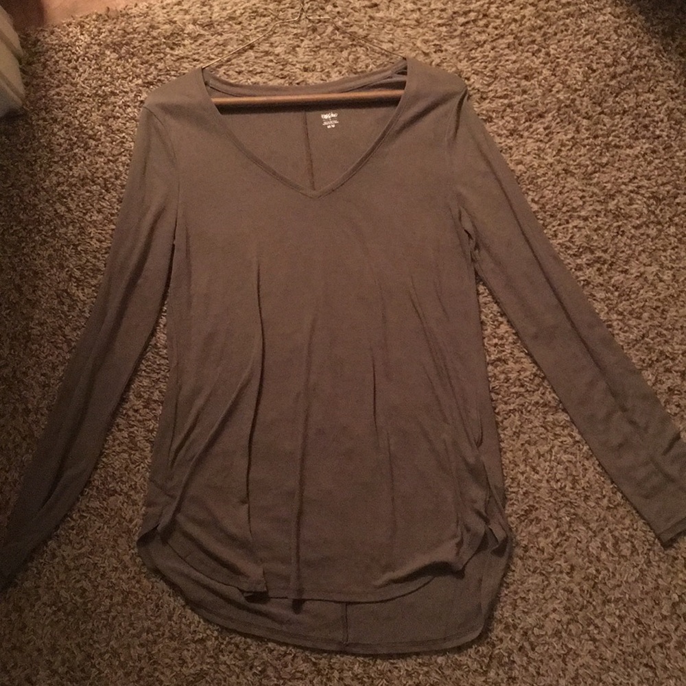 Long Sleeve, Tan Blouse